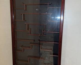 Vintage Chinese wall mounted curio cabinet