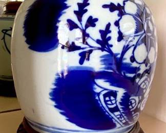 Blue White Vintage Jar