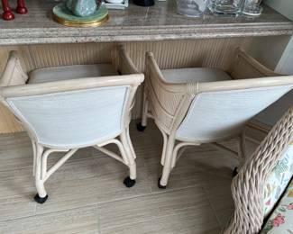 Coastal-chic rattan barrel chairs