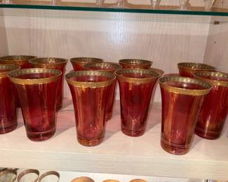 Vintage amberina glasses
