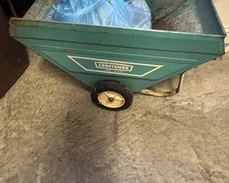 Vintage steel Craftsman hopper wheelbarrow