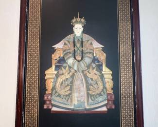 Vintage Chinoiserie relief wall plaque