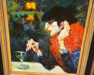 Reproduction of Picasso's The Absinthe Drinker