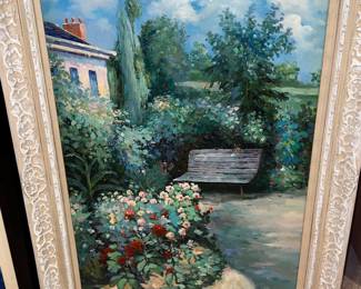 Impressionist tyle garden and floral path painting