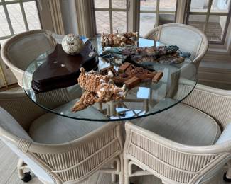 Vintage wicker and rattan dining set