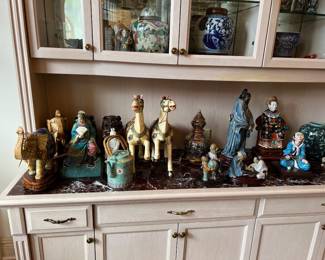 Collection of traditional Chinese ceramic figurines