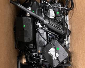 Vintage electronic cables, two-way radios etc