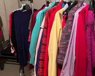 Variety of brightly colored clothing