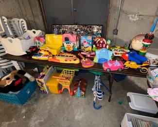 Tables filled with toys