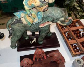 Chinese warrior riding an elephant