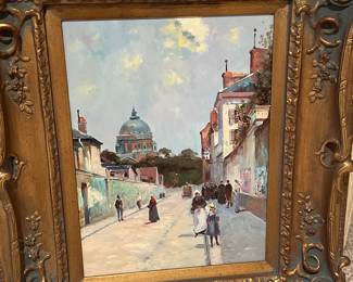 Parisian street scene of La Rue due Val-du-Grace