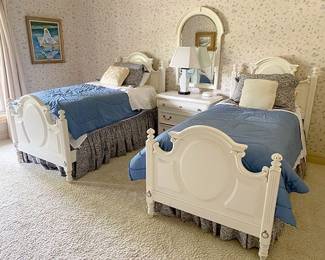 Vintage White Twin Beds