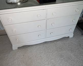 Cottage style white six-drawer dresser