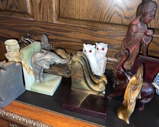 Array of vintage and antique decorative objects