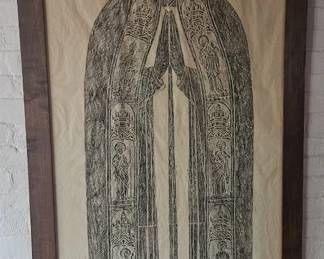 Rare brass rubbing made in 1962 - no longer allowed to make
