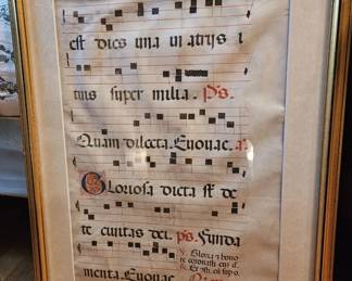 Original medieval music sheet - double sided on vellum