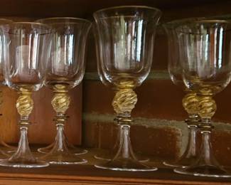 Hand blown Italian wine glasses