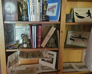Regional (Lawrence/KC) etchings, books, & Ephemera & book ends