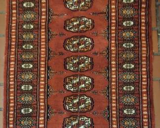 oriental Bokhara rug with Gul motif (elefant foot design)
