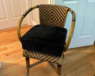 150 vintagewovenrattanbarrelaccentchair