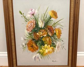 229 21x25floralstilllifeoilpaintingon