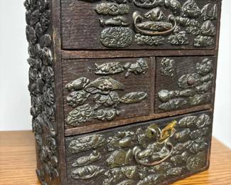 053 japanesewoodenchestwithmixedmetalm
