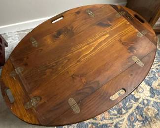249 vintagesolidwoodbutlertraycoffeeta