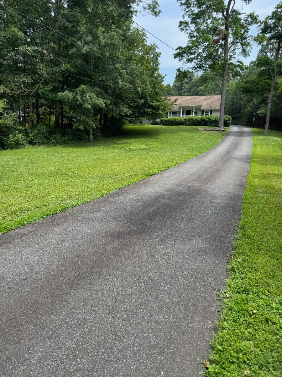 Park in the grass on either side of driveway.