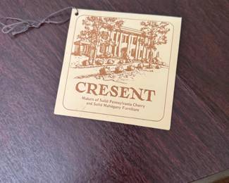 Dining table is solid mahogany wood by Cresent