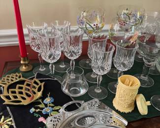 Celluloid toothpick holder and misc glass