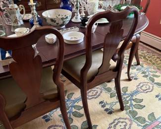 dining room table 6 chairs , extension, and cover
