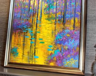 Large Impressionist Oil on Canvas Signed S. Jenkins