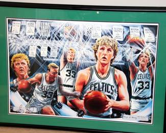 Larry Bird Autographed Print “Glory Days”
