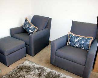 Sun Porch Occasional Chairs with Ottoman