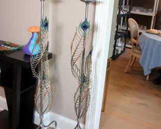 Peacock Floor Candlesticks
