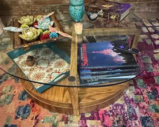 MidCentury Modern Oak and Smoked Glass Coffee Table