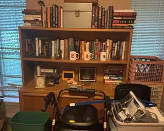 MidCentury Modern Wooden Desk with Bookshelf