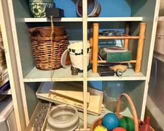 Vintage Wicker Basket with Decorative Trim