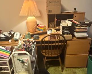MidCentury Modern Wooden Desk and Chair Set