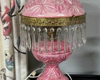 Beautiful pink glass lamp