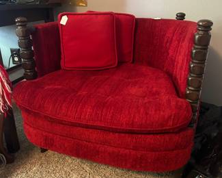 Red velvet chair