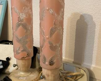 Antique glass table lamps