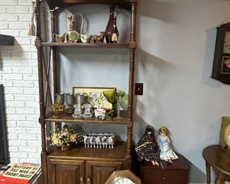 One of two wall shelves