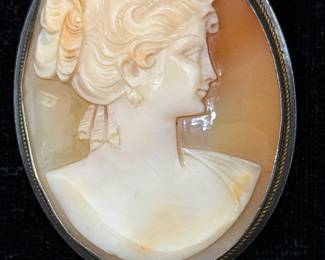Sterling Cameo Brooch