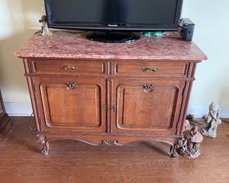 Pink marble buffet or washstand $300