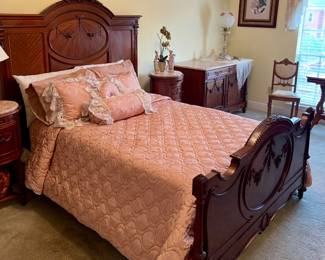 Ornate Queen bed frame $700. Mattress and box spring included or not. Same price either way.