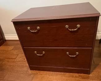 TwoDrawer Lateral Filing Cabinet with BrassTone Bail Pulls