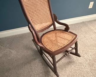 Lincoln Rocker with Caned Seat and Back