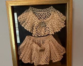 Framed Vintage Crochet Collars