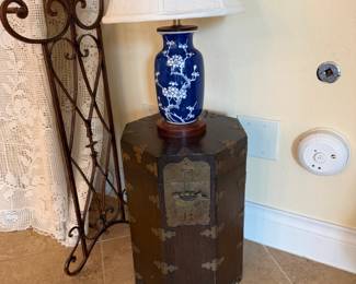 Chinese Export Style Hexagonal Elmwood Trunk